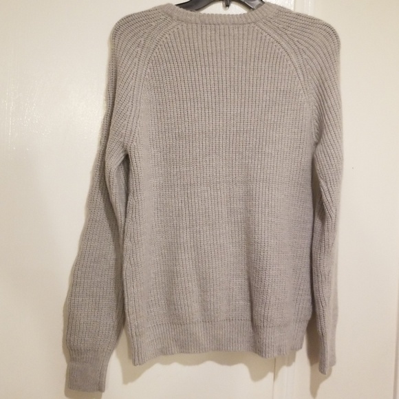 💕SANCTURY - ANTHROPOLOGIE💕 Lace Up Sleeve Pullover Sweater Grey Small S NWT - Picture 8 of 8